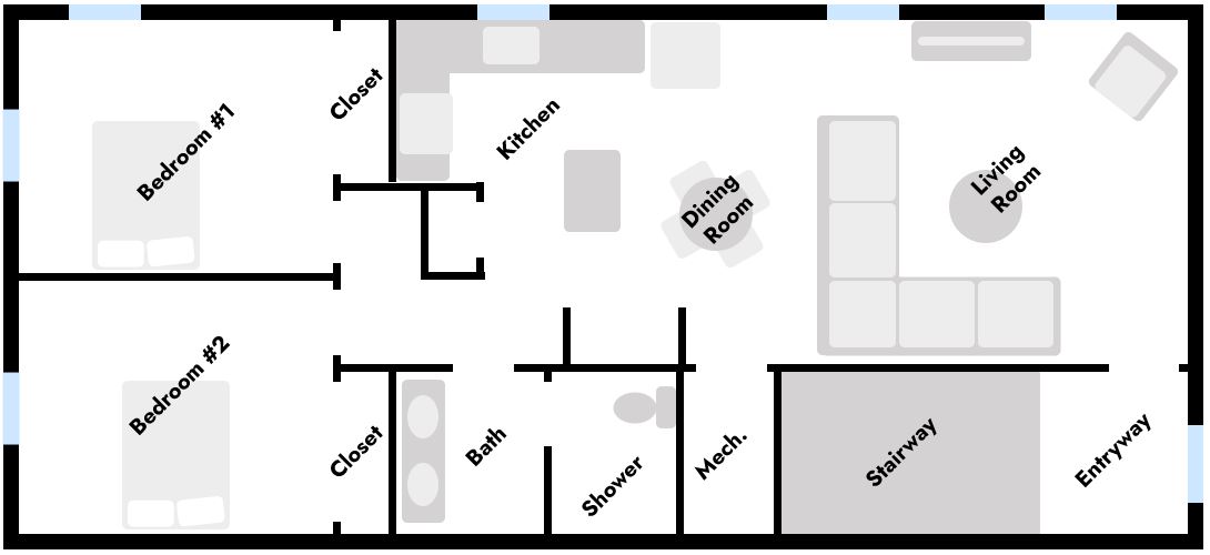 floor plan for units 1 and 2