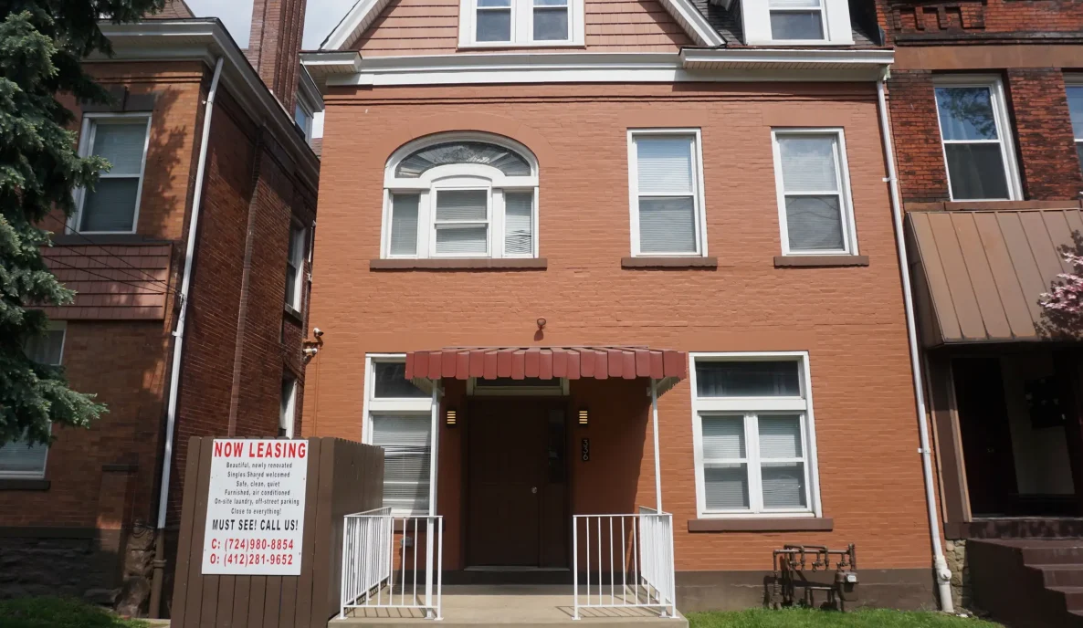 the exterior of the student housing at 336 N. Craig Street in Pittsburgh's Oakland neighborhood.