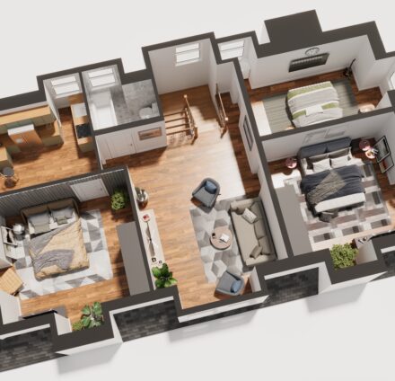 3d floor plan of 338 N. Craig