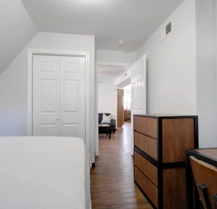 example of a bedroom in the student housing at 336 N. Craig Street in Pittsburgh's Oakland neighborhood.