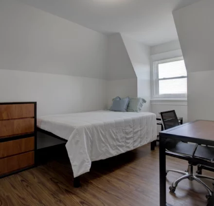 example of a bedroom in the student housing at 336 N. Craig Street in Pittsburgh's Oakland neighborhood.