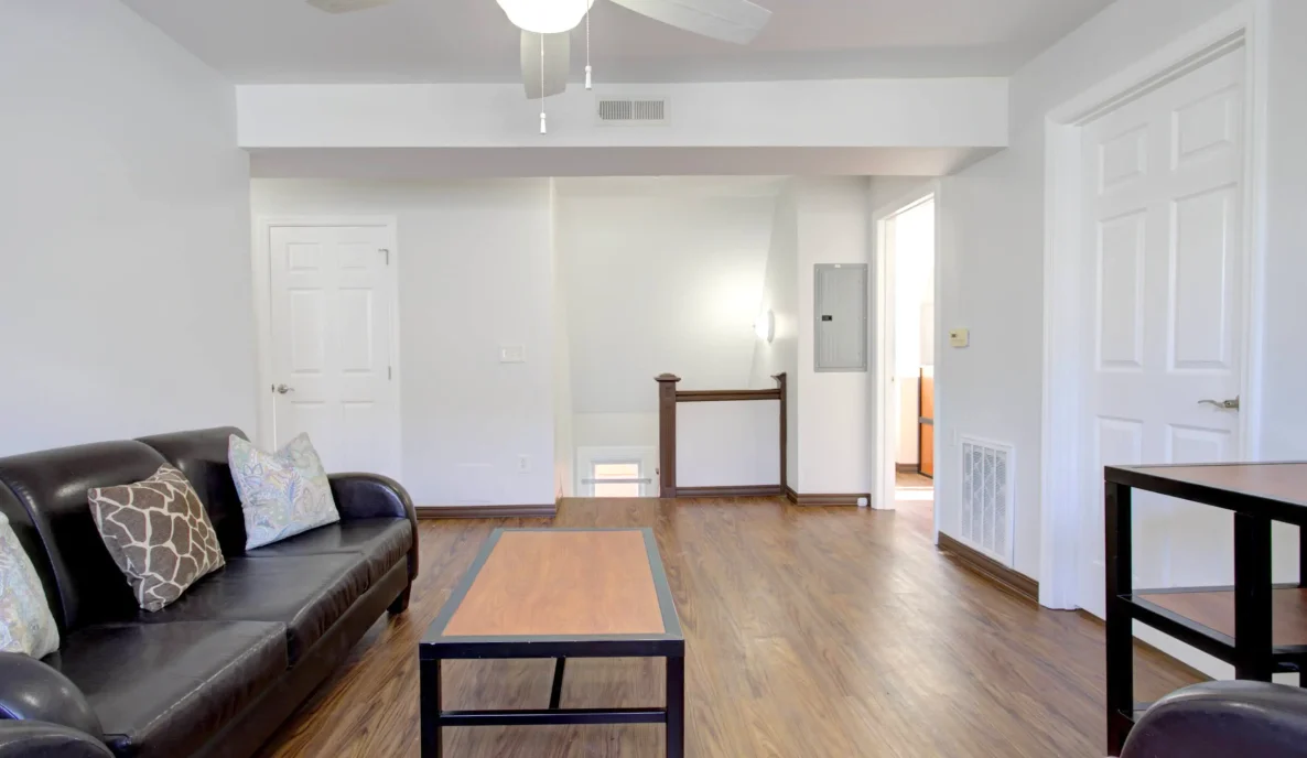 example of a living area in the student housing at 336 N. Craig Street in Pittsburgh's Oakland neighborhood.