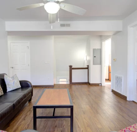 example of a living area in the student housing at 336 N. Craig Street in Pittsburgh's Oakland neighborhood.