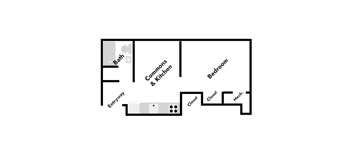 Layout for Apartments 4 of 314 N. Neville St student housing