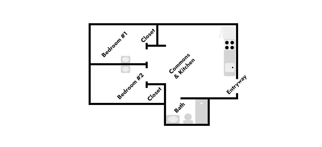 Layout for Apartments 3 and 7 of 314 N. Neville St student housing